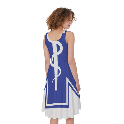 The Star Of Life Paramedic Symbol Print Women's Sleeveless Dress