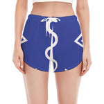 The Star Of Life Paramedic Symbol Print Women's Split Running Shorts