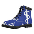 The Star Of Life Paramedic Symbol Print Padded Collar Lace Up Boots
