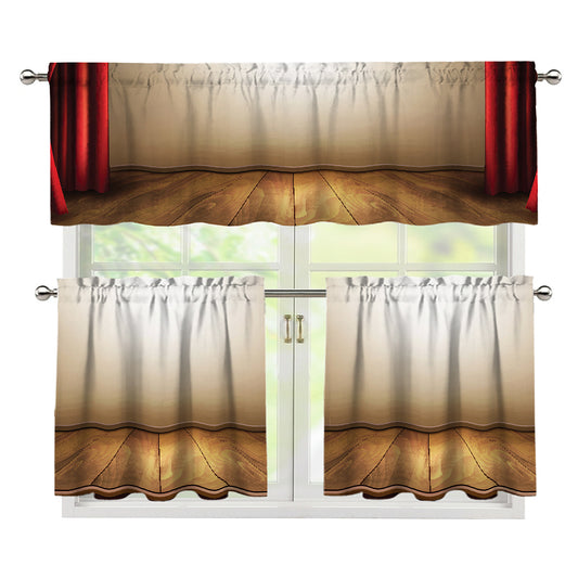 Theater Stage Print 3 Piece Kitchen Curtains