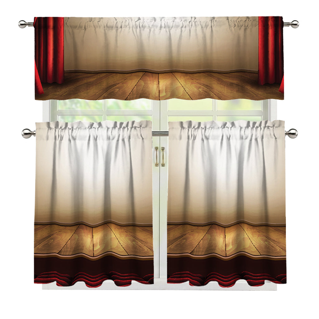 Theater Stage Print 3 Piece Kitchen Curtains