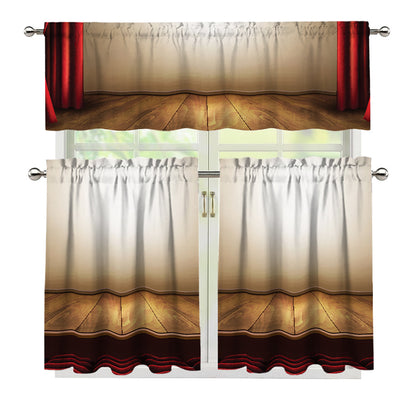 Theater Stage Print 3 Piece Kitchen Curtains