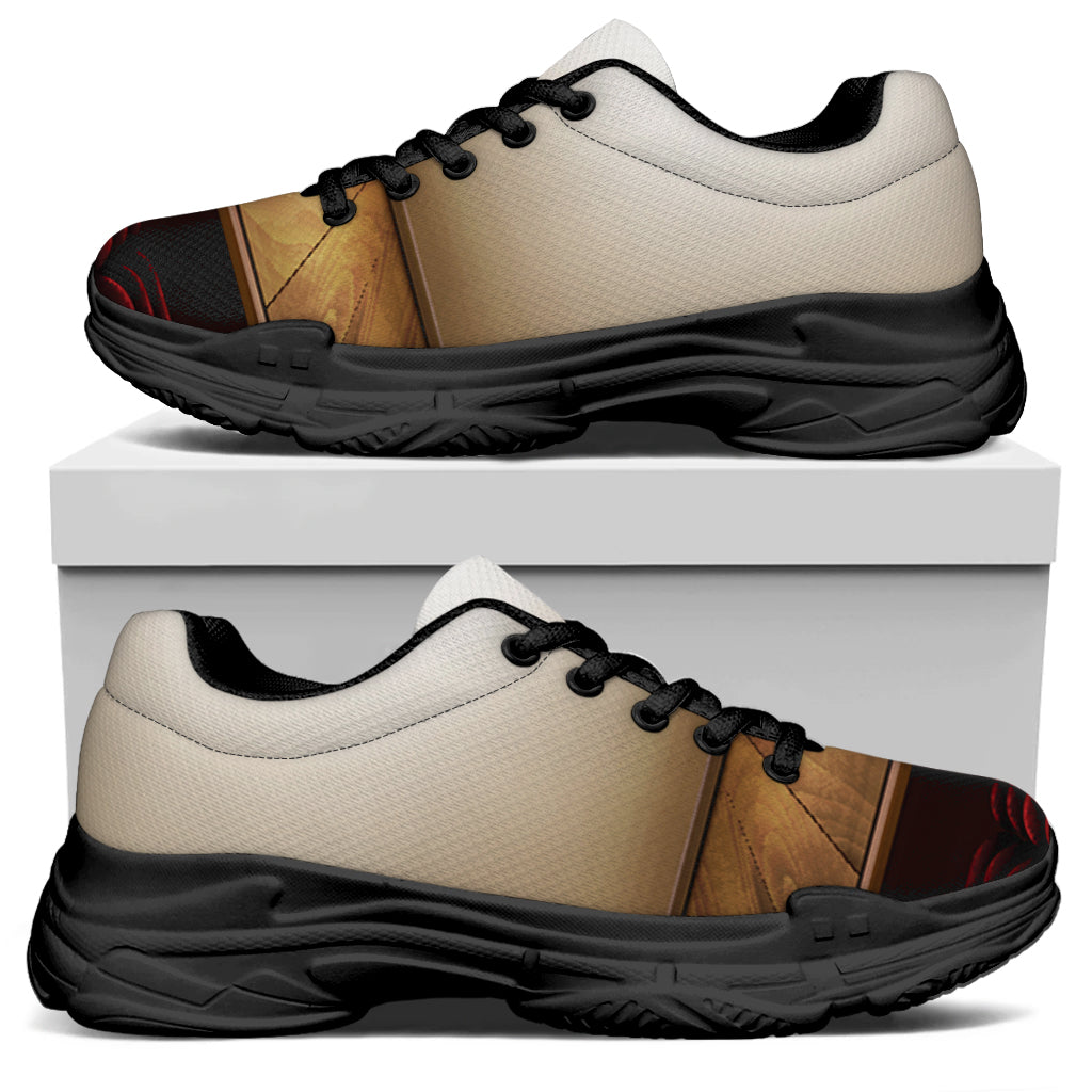 Theater Stage Print Black Chunky Shoes