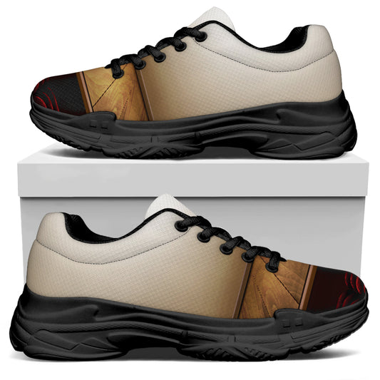 Theater Stage Print Black Chunky Shoes