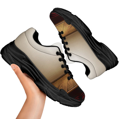 Theater Stage Print Black Chunky Shoes