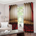 Theater Stage Print Dimout Grommet Curtains
