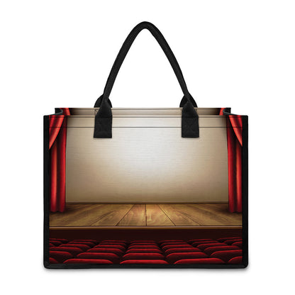 Theater Stage Print Canvas Tote Bag