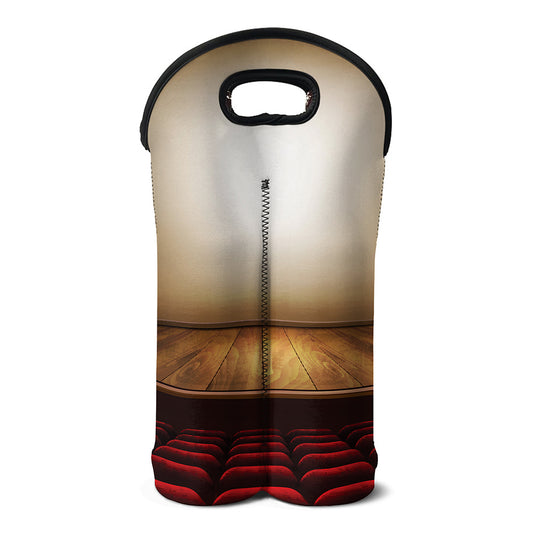 Theater Stage Print Double Neoprene Wine Tote