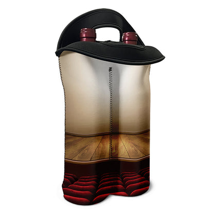 Theater Stage Print Double Neoprene Wine Tote