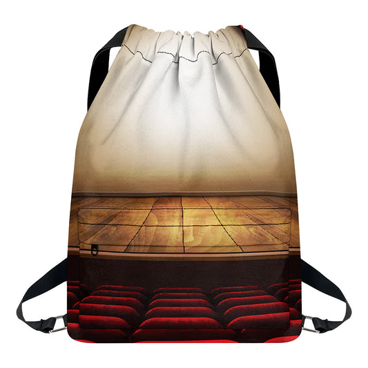 Theater Stage Print Drawstring Backpack
