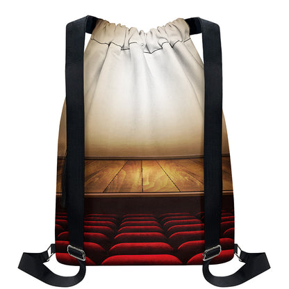 Theater Stage Print Drawstring Backpack