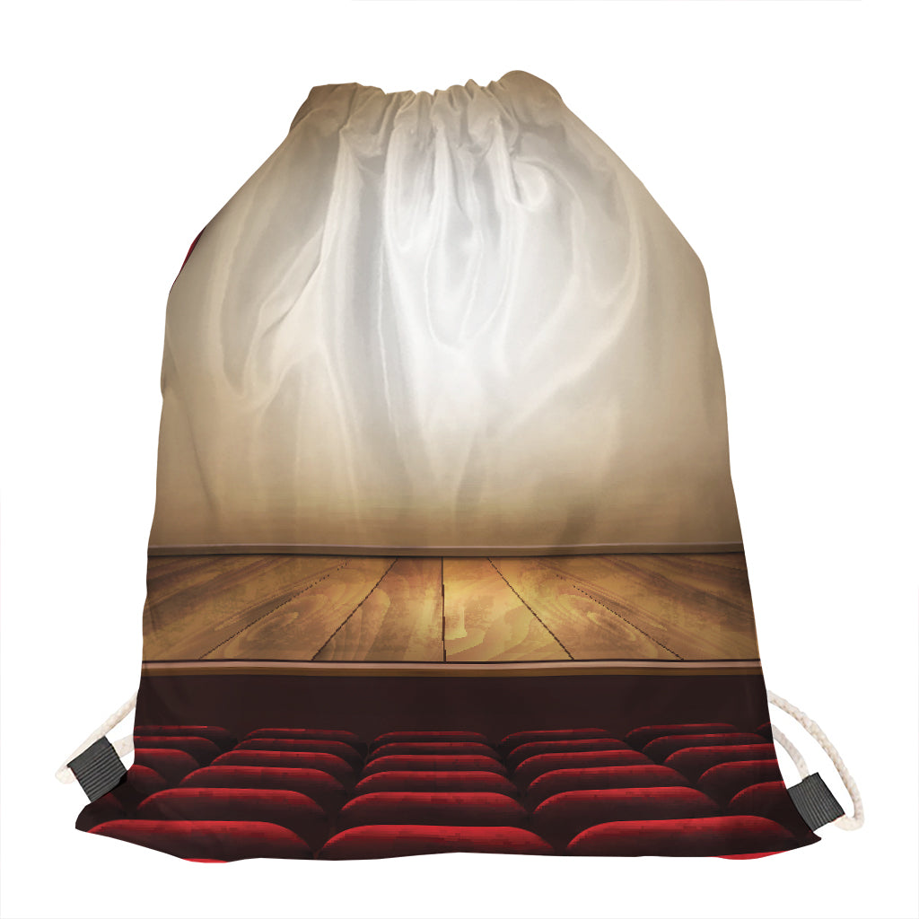 Theater Stage Print Drawstring Bag