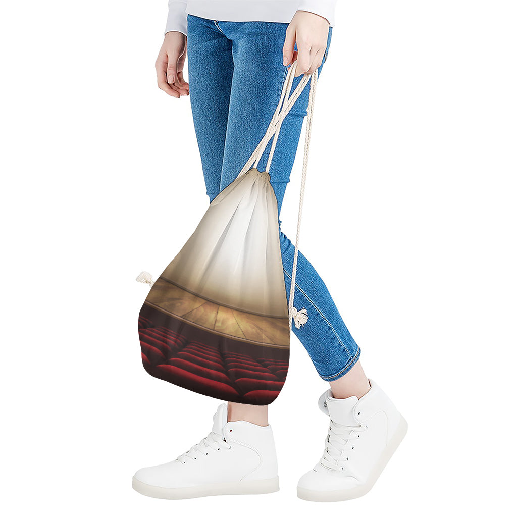 Theater Stage Print Drawstring Bag