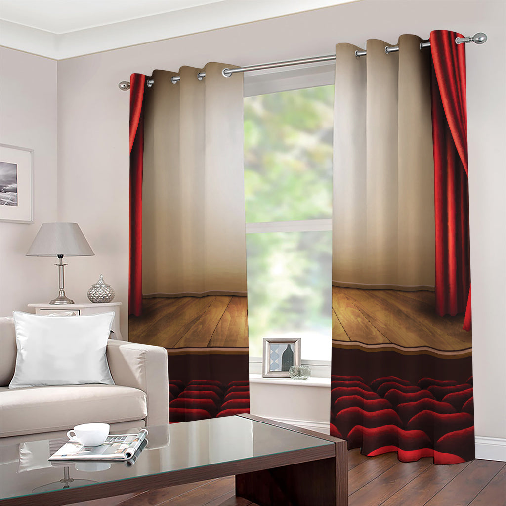 Theater Stage Print Extra Wide Grommet Curtains