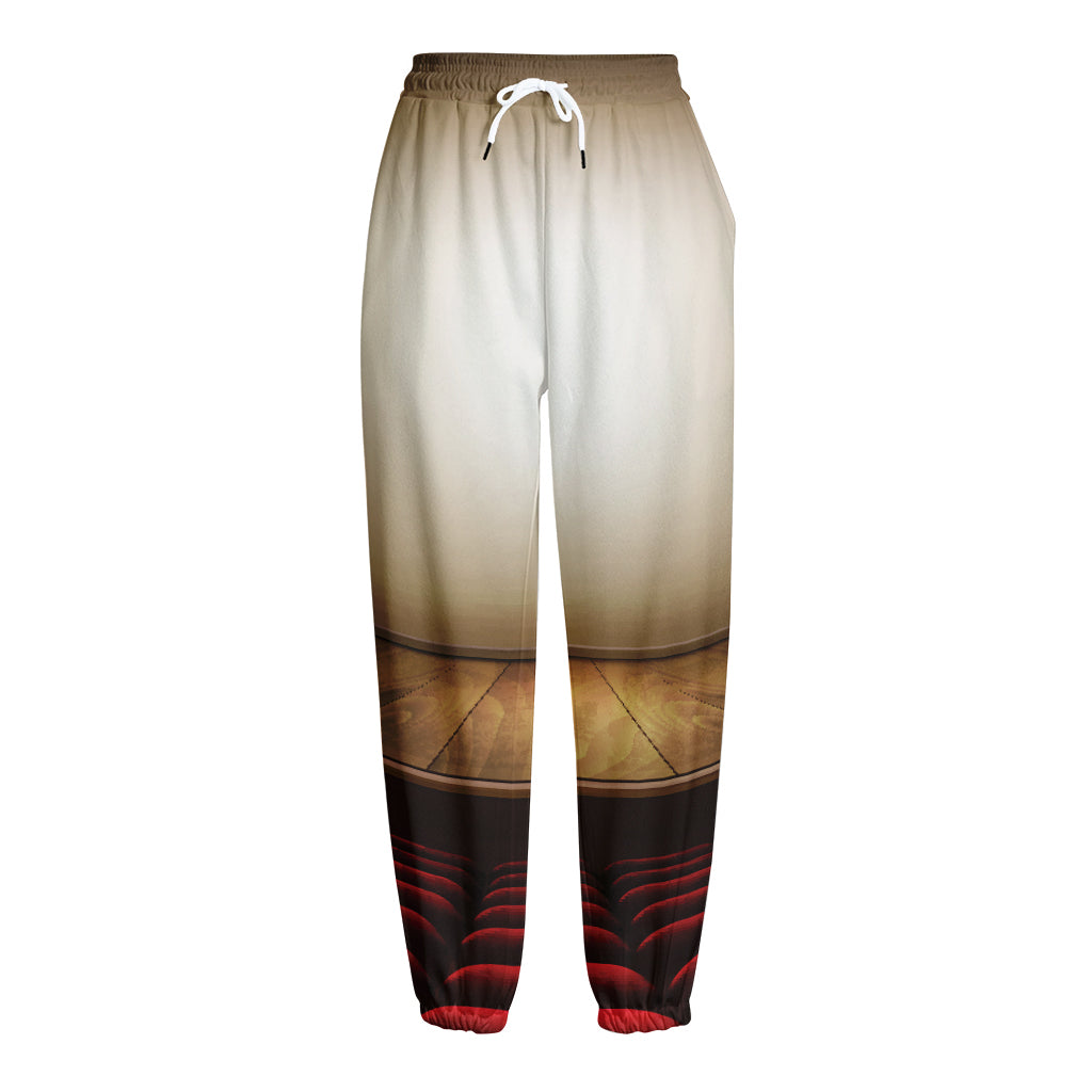 Theater Stage Print Fleece Lined Knit Pants