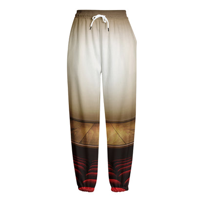 Theater Stage Print Fleece Lined Knit Pants