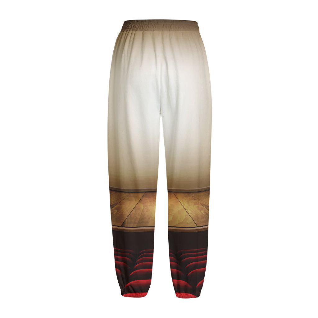 Theater Stage Print Fleece Lined Knit Pants