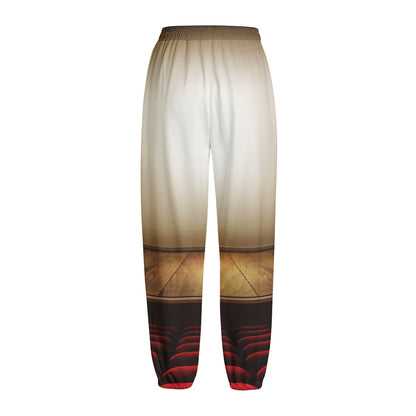 Theater Stage Print Fleece Lined Knit Pants