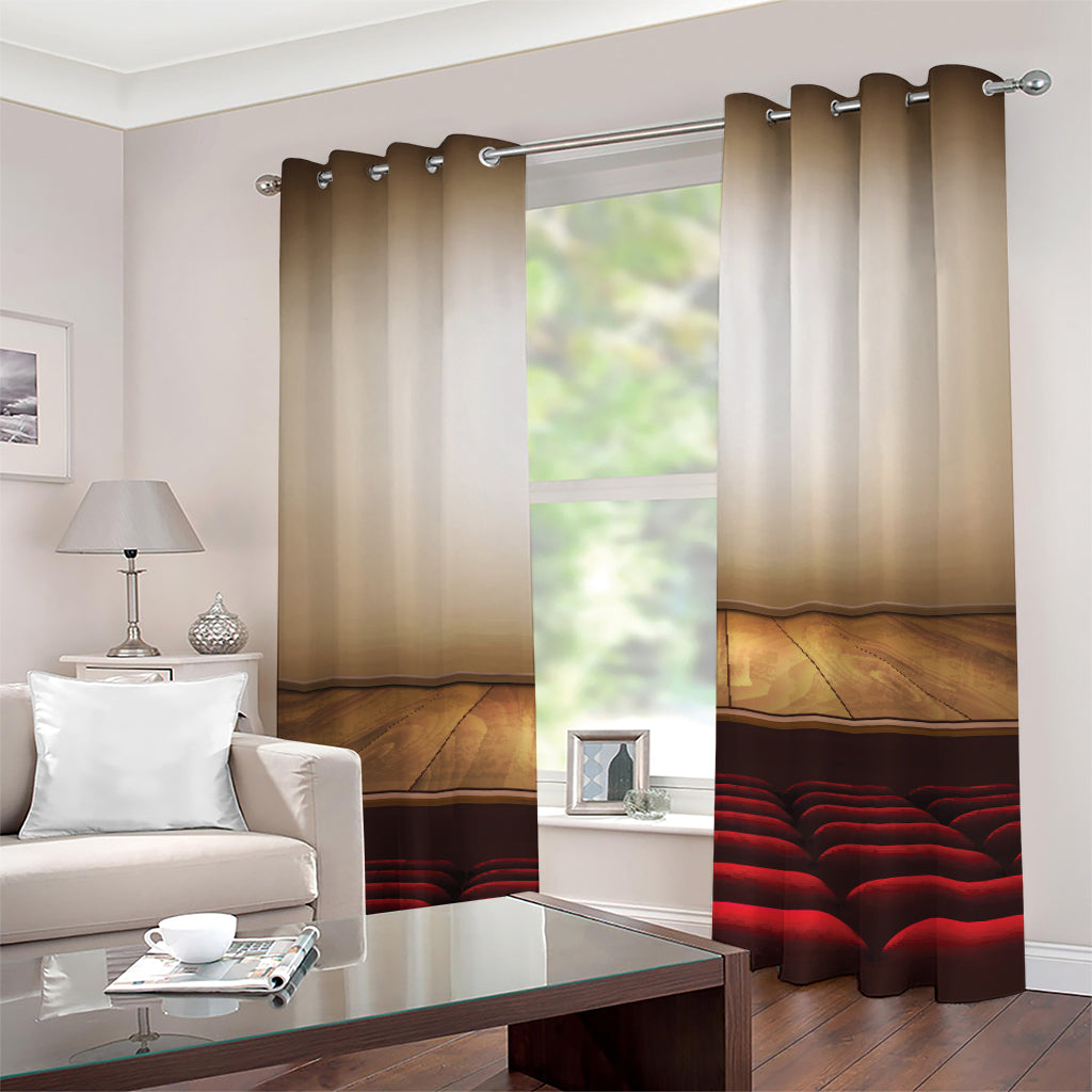 Theater Stage Print Grommet Curtains