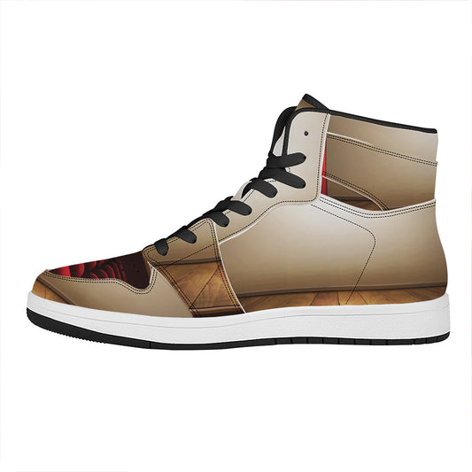 Theater Stage Print High Top Leather Sneakers