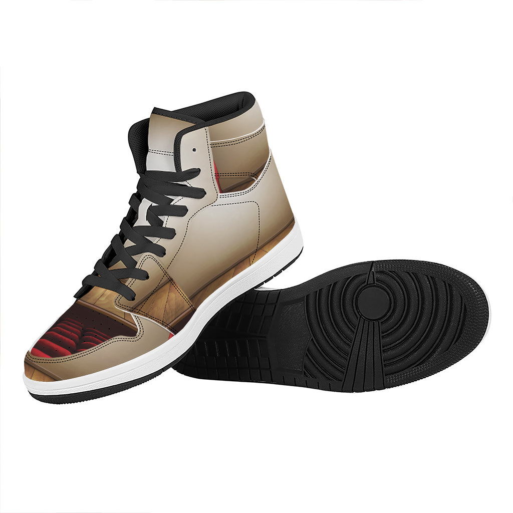 Theater Stage Print High Top Leather Sneakers