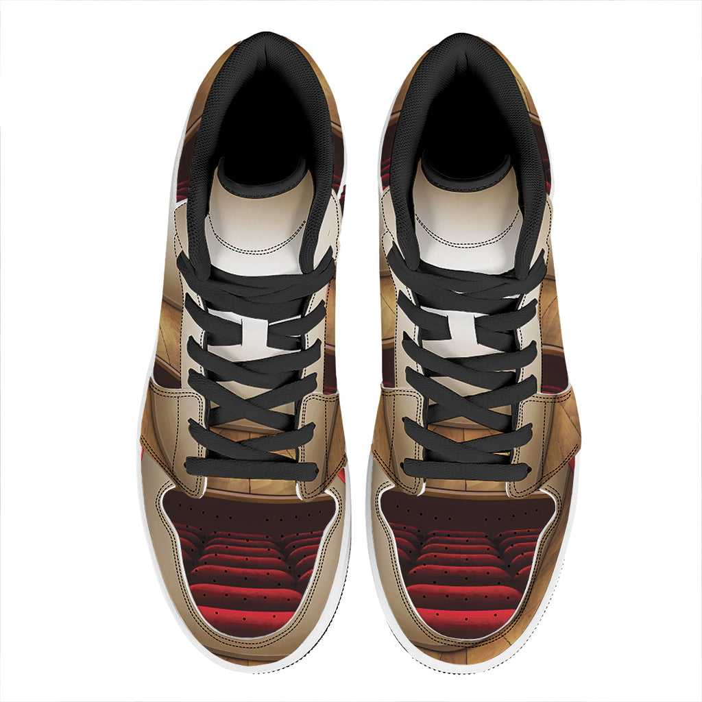 Theater Stage Print High Top Leather Sneakers