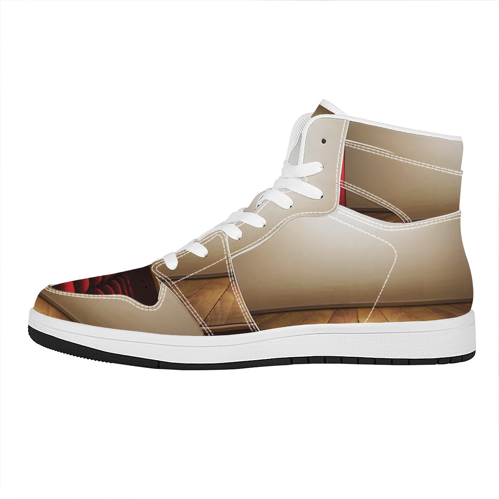 Theater Stage Print High Top Leather Sneakers