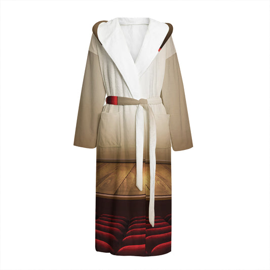 Theater Stage Print Hooded Bathrobe