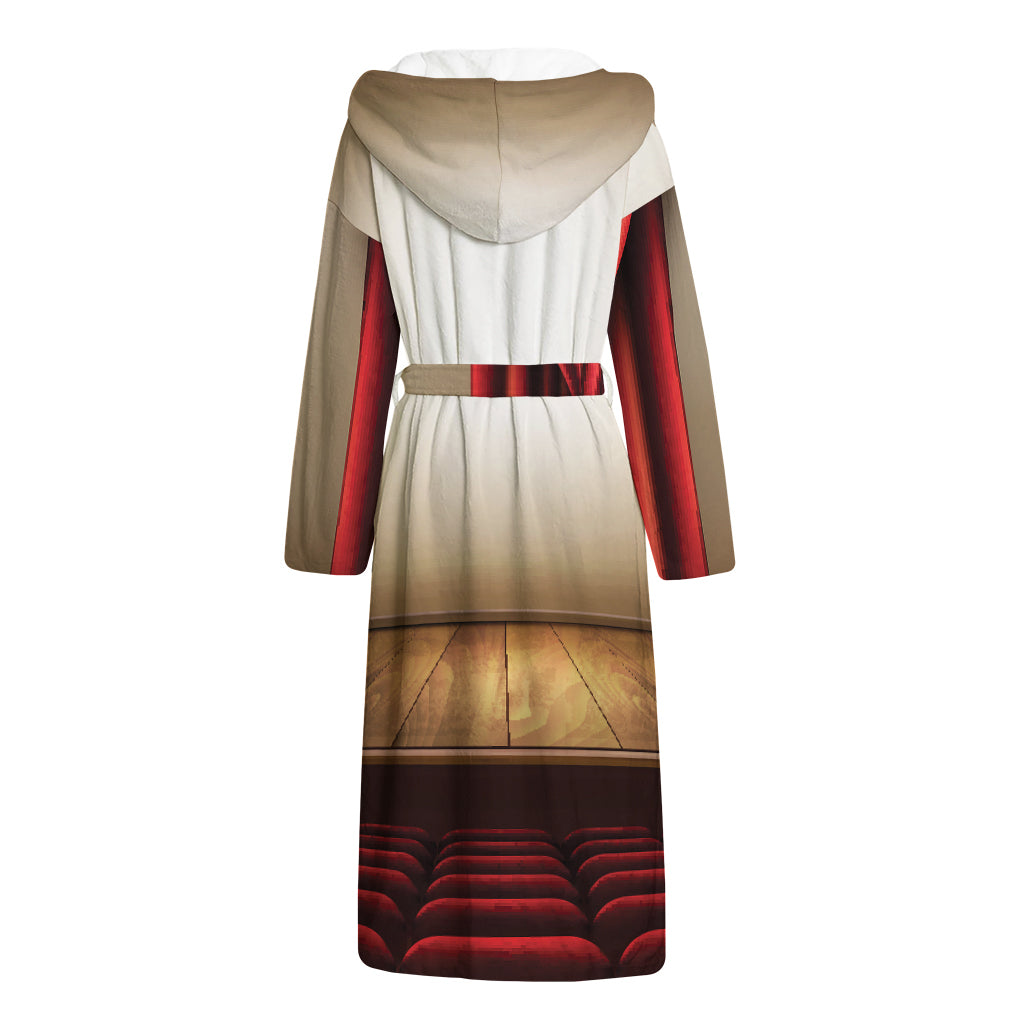 Theater Stage Print Hooded Bathrobe
