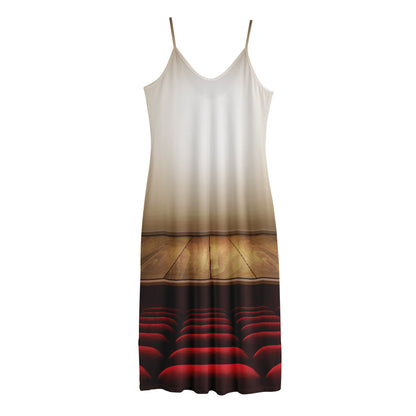 Theater Stage Print Jersey Midi Cami Dress
