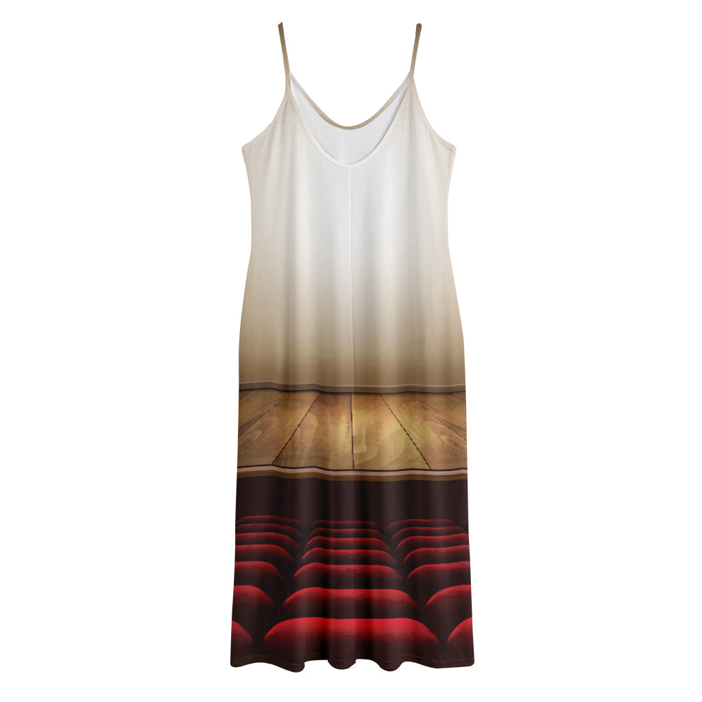 Theater Stage Print Jersey Midi Cami Dress