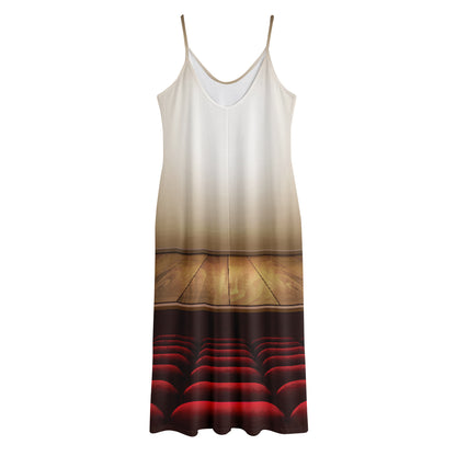 Theater Stage Print Jersey Midi Cami Dress