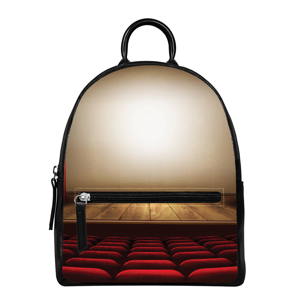 Theater Stage Print Leather Backpack