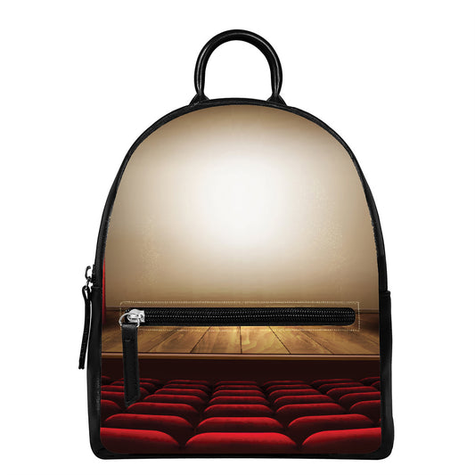 Theater Stage Print Leather Backpack