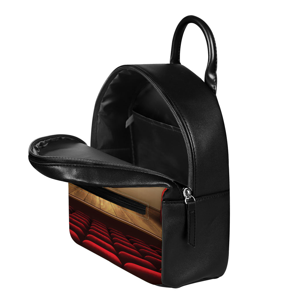 Theater Stage Print Leather Backpack