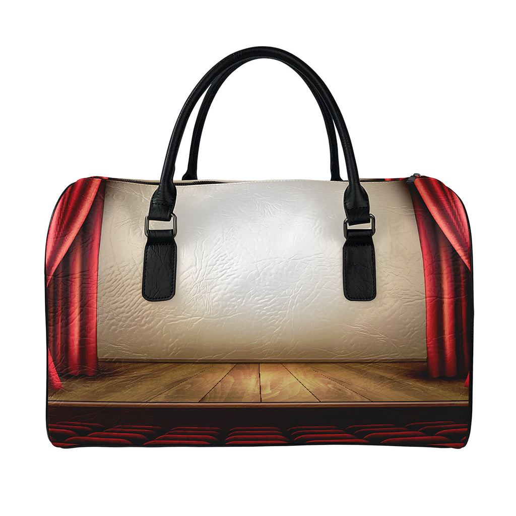 Theater Stage Print Leather Duffle Bag