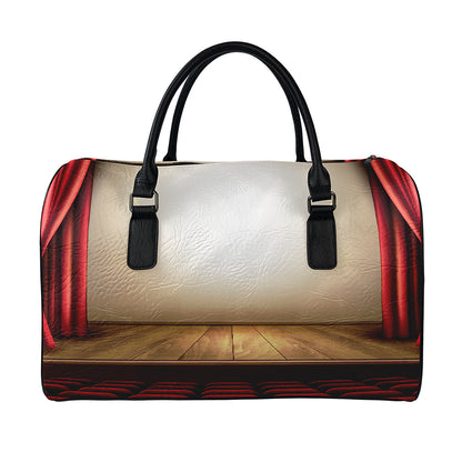 Theater Stage Print Leather Duffle Bag