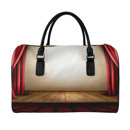 Theater Stage Print Leather Duffle Bag