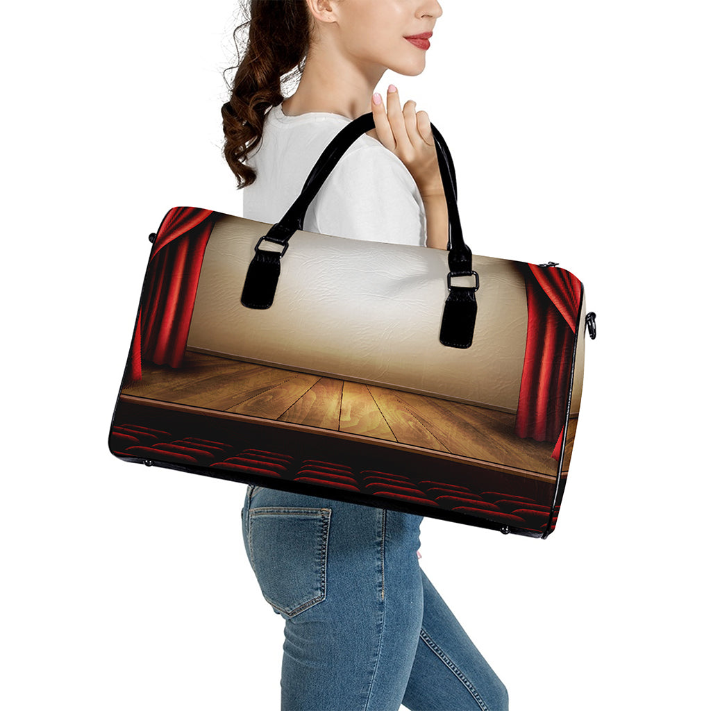 Theater Stage Print Leather Duffle Bag