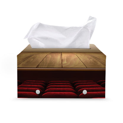 Theater Stage Print Leather Tissue Box Cover