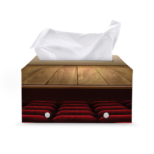 Theater Stage Print Leather Tissue Box Cover