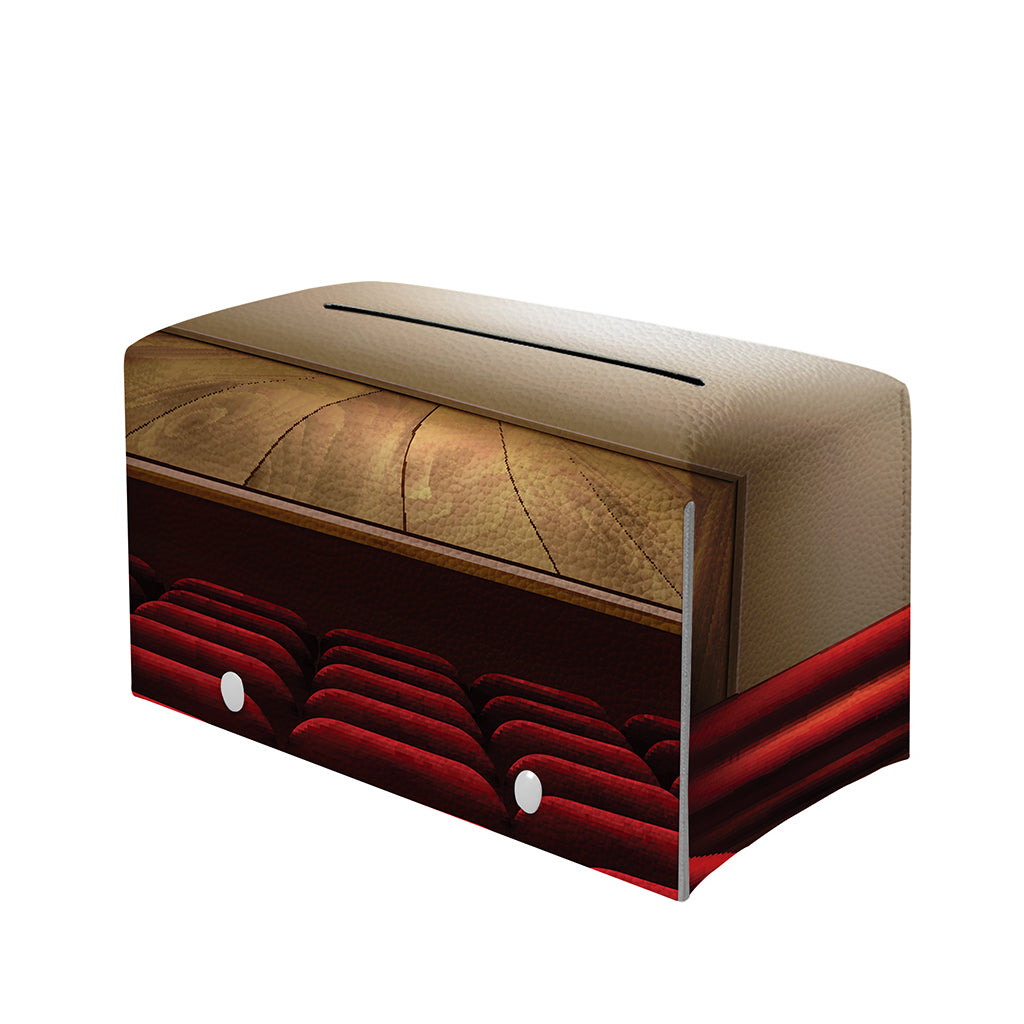 Theater Stage Print Leather Tissue Box Cover