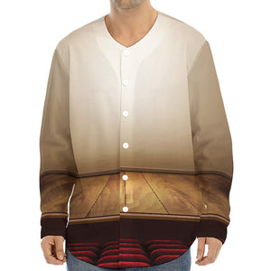 Theater Stage Print Long Sleeve Baseball Jersey