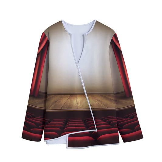 Theater Stage Print Long Sleeve Short Coat