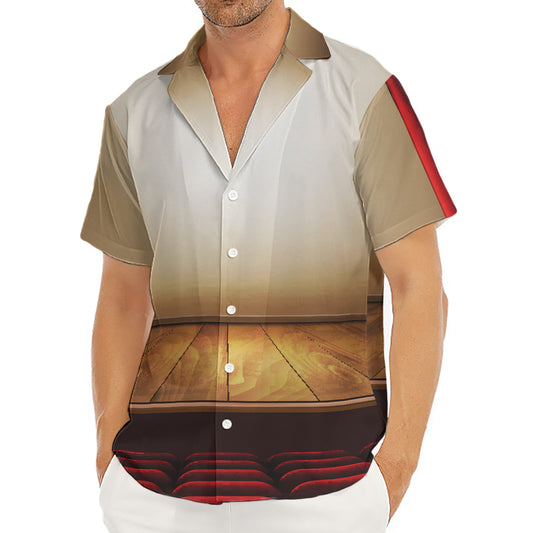 Theater Stage Print Men's Deep V-Neck Shirt