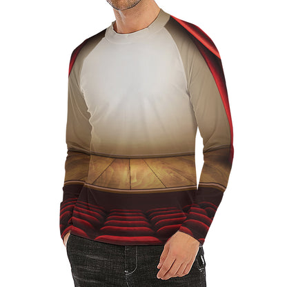 Theater Stage Print Men's Long Sleeve Rash Guard