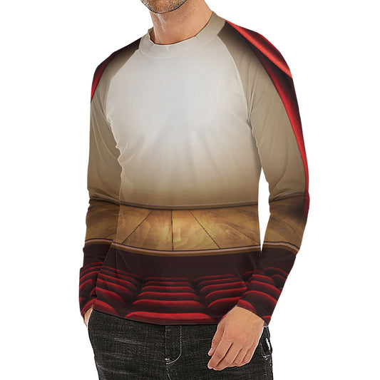 Theater Stage Print Men's Long Sleeve Rash Guard