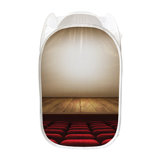 Theater Stage Print Mesh Laundry Hamper