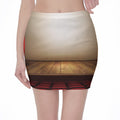 Theater Stage Print Pencil Mini Skirt