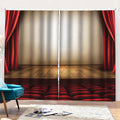 Theater Stage Print Pencil Pleat Curtains
